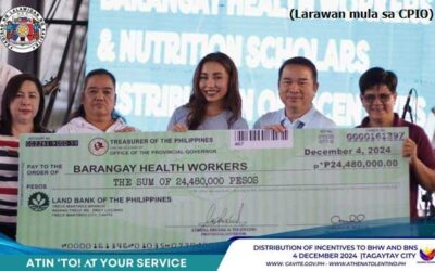 CAVITE GOVERNOR DISTRIBUTES  INCENTIVES TO BHW’S AND BNS’S      